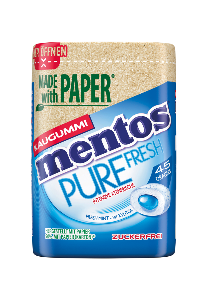 6 45St Pg Mentos Gum Mint Zuckerfrei Paperbox 