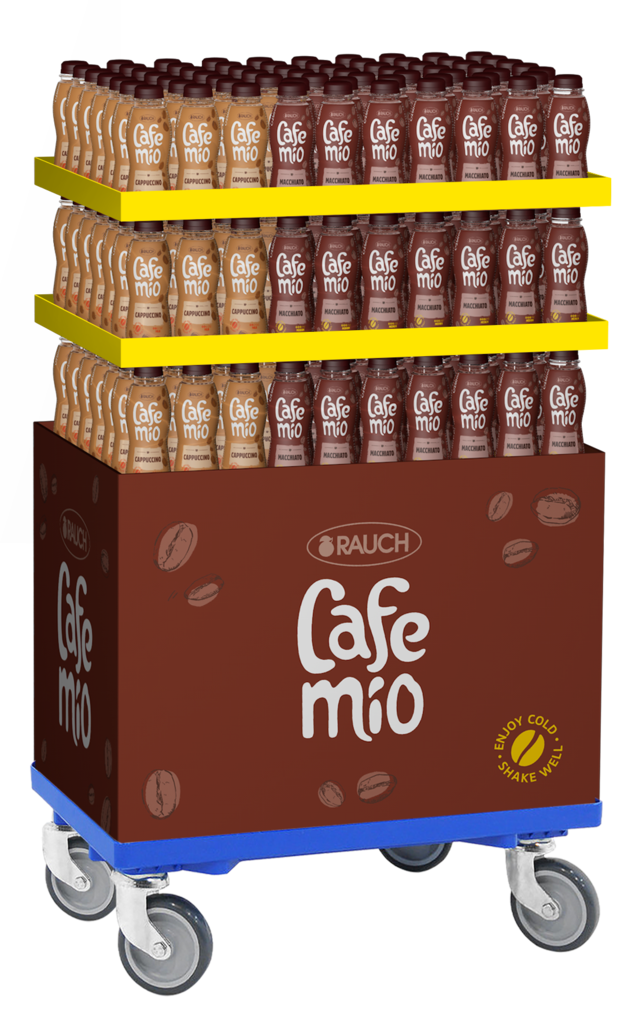 207 0.25lFl Rauch Eiskaffee Cafemio 2 Sorten Mix PET EW Dolly 