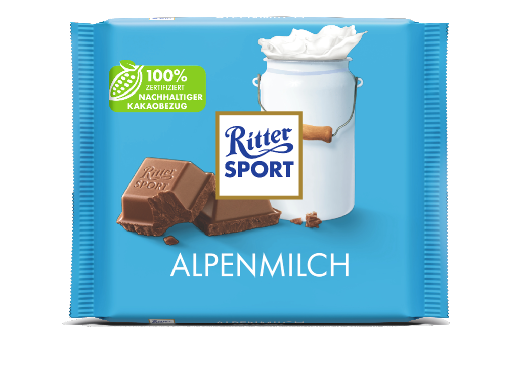 12 100g Ta Ritter Sport Alpenmilch 
