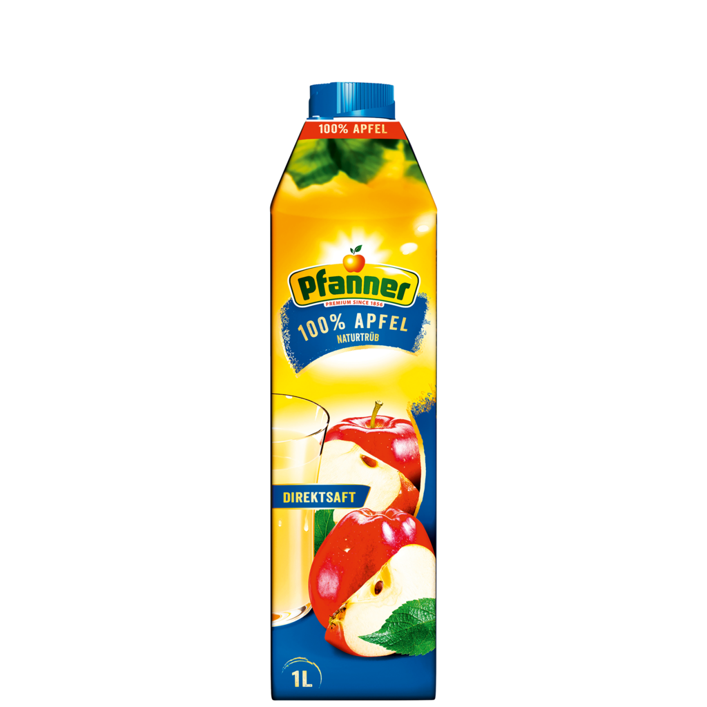 8 1.00l Pg Pfanner Apfel 100% naturtrüb 