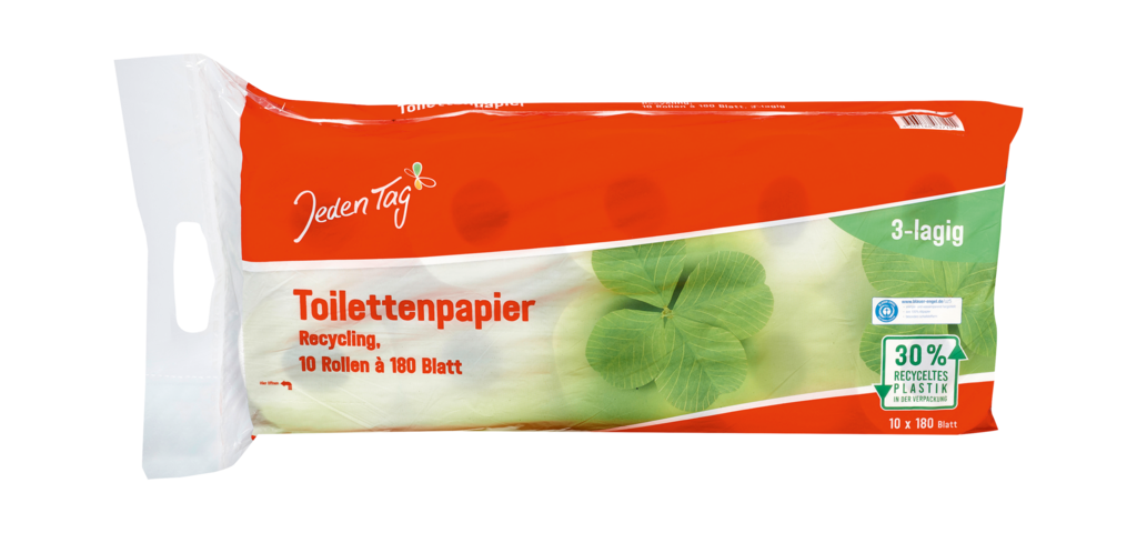 6 30St Pg Jeden Tag Toilettenpapier 3-lagig Recycling 