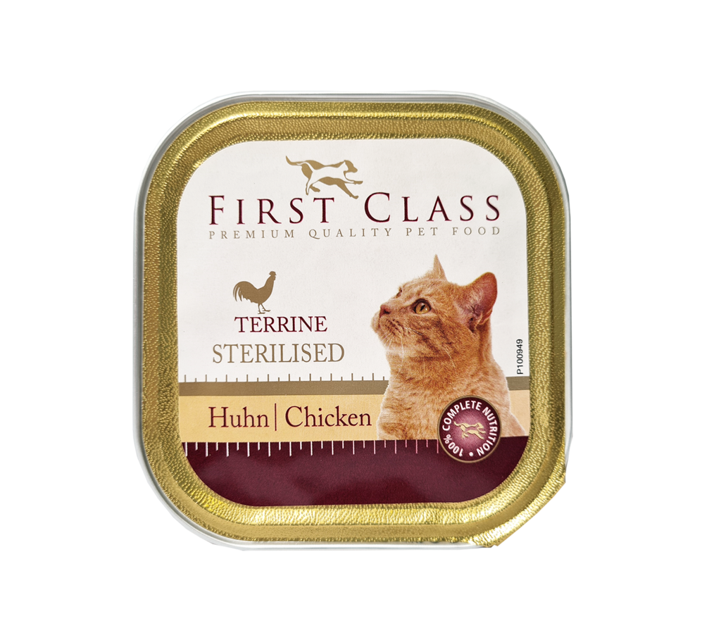 34 100g Pg First Class Katzenfutter Terrine Huhn 