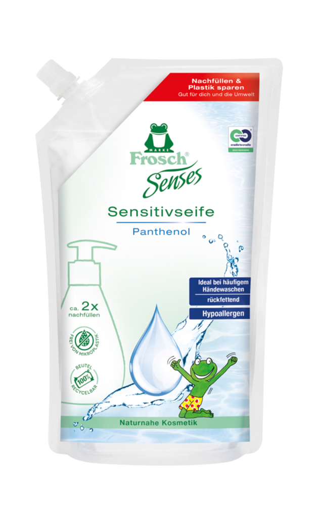 6 500ml Bt Frosch Senses Sensitiv Seife  
