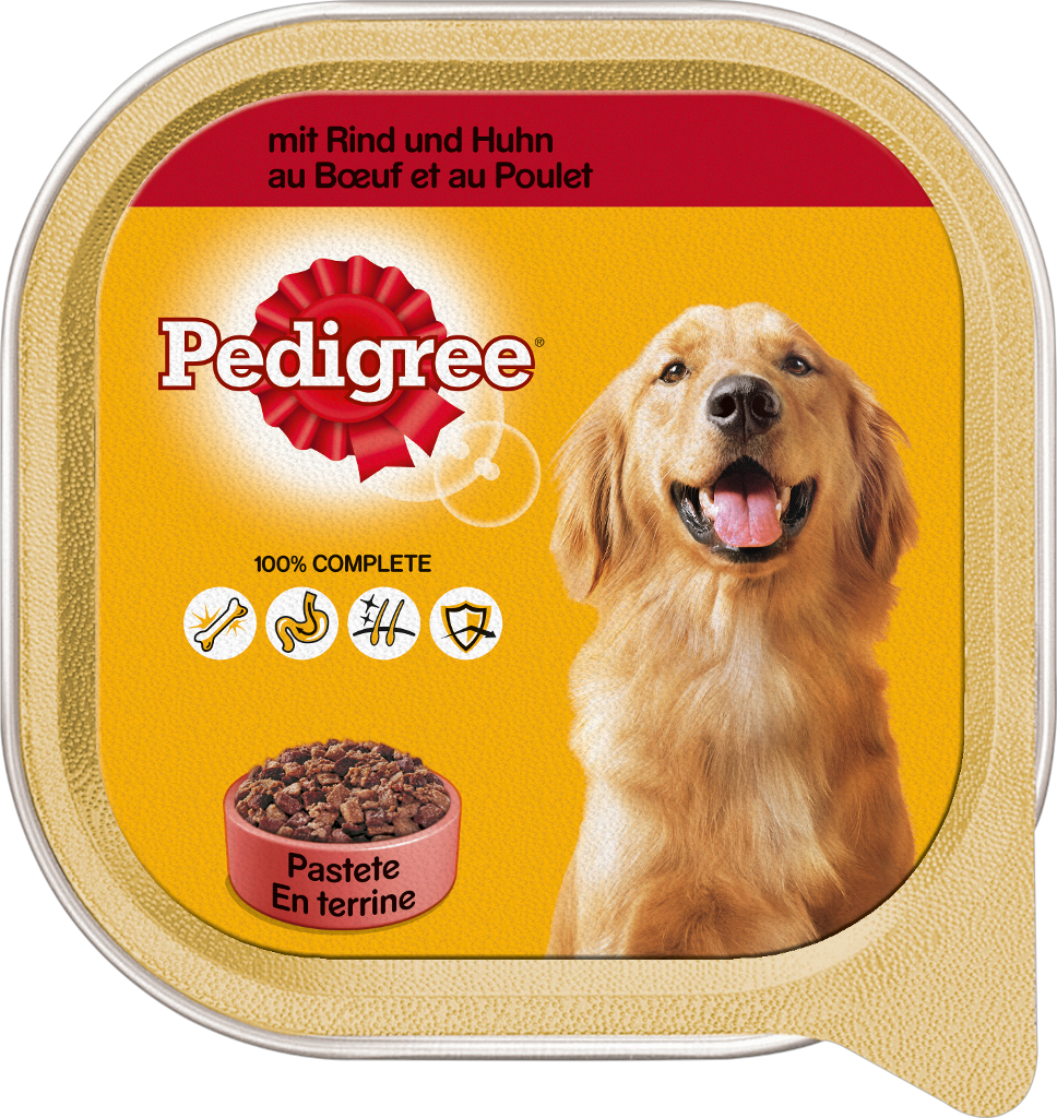 10 300g Ds Pedigree Hundefutter Rind+Huhn 