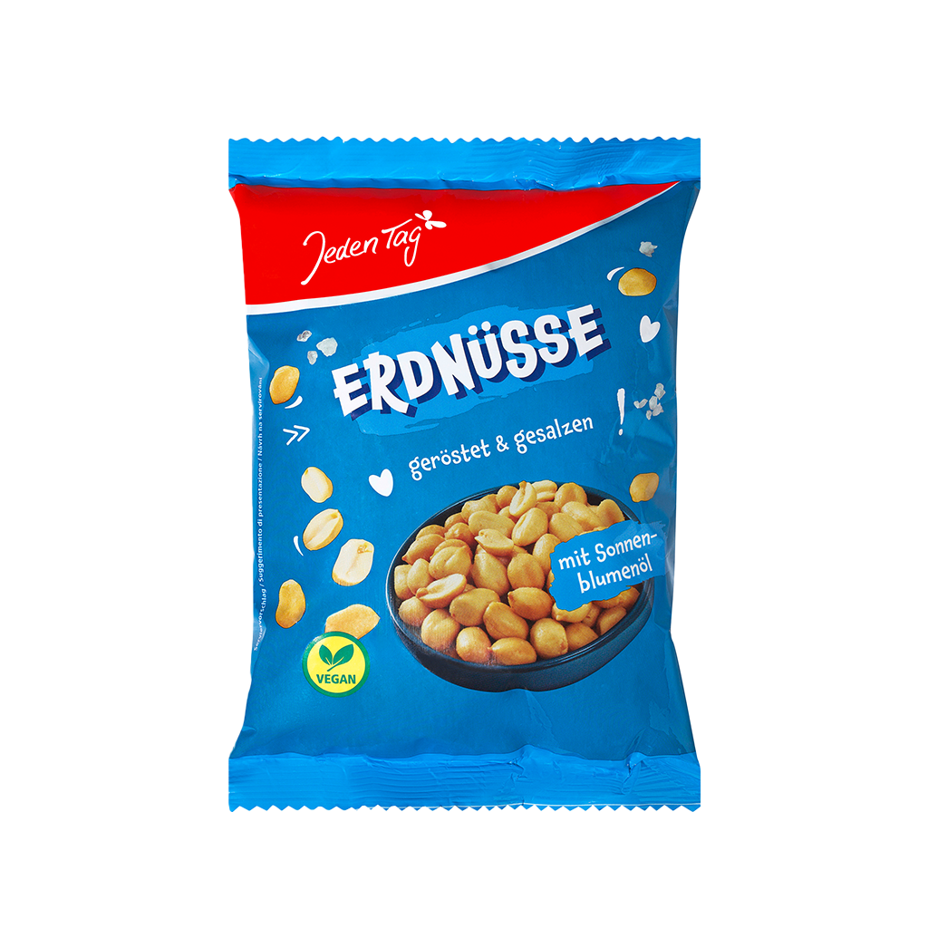 12 500g Pg Jeden Tag Erdnüsse geröstet und gesalzen 