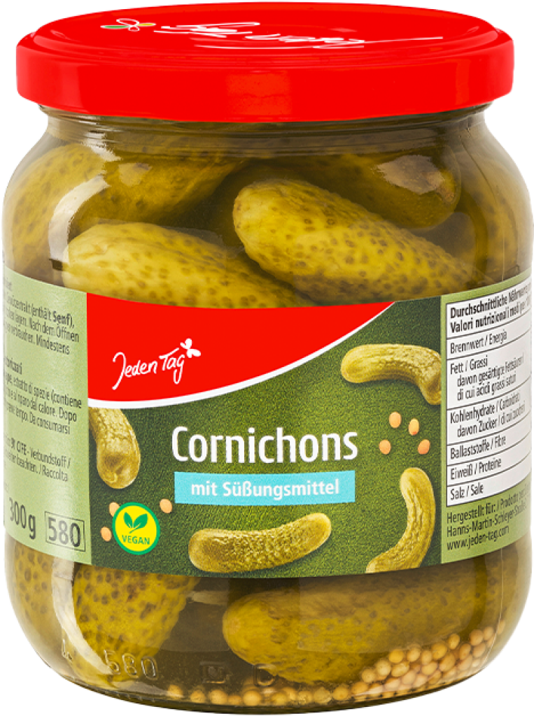 12 580ml Gl Jeden Tag Cornichons 