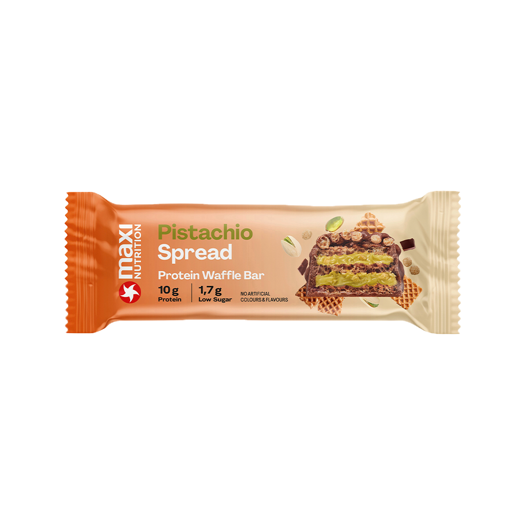 12 39g Pg MaxiNutrition Protein Waffle Bar Pistachio Spread 