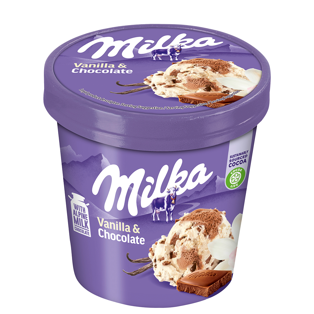 8 425ml Be TKK Milka Vanilla Chocolate Tub 