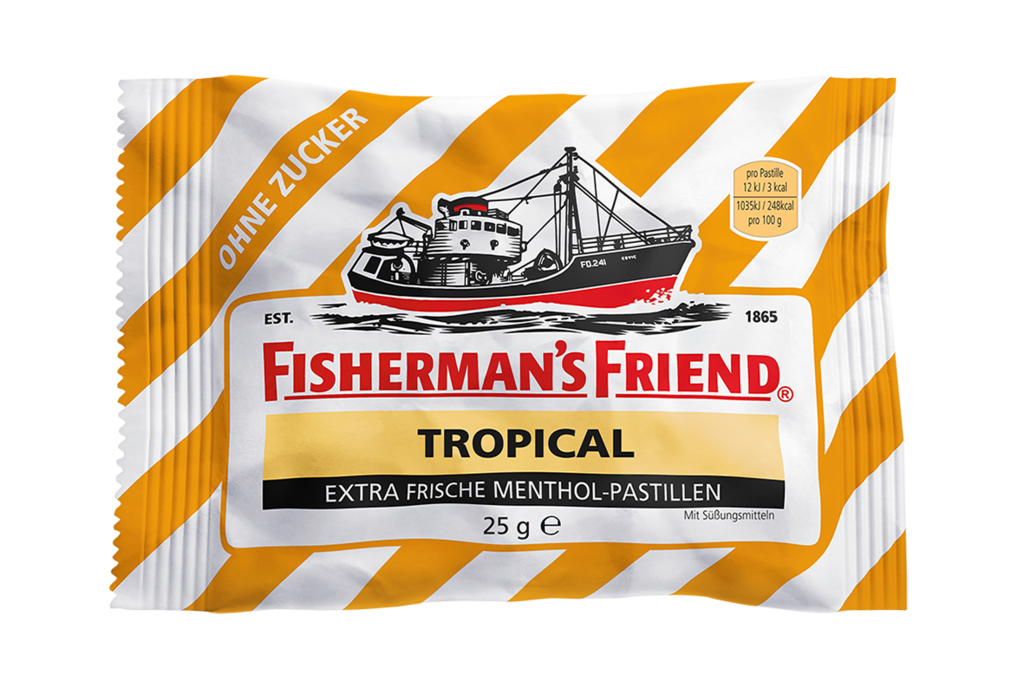 24 25g Ro Fishermans Friend Pastillen Tropic zuckerfrei 
