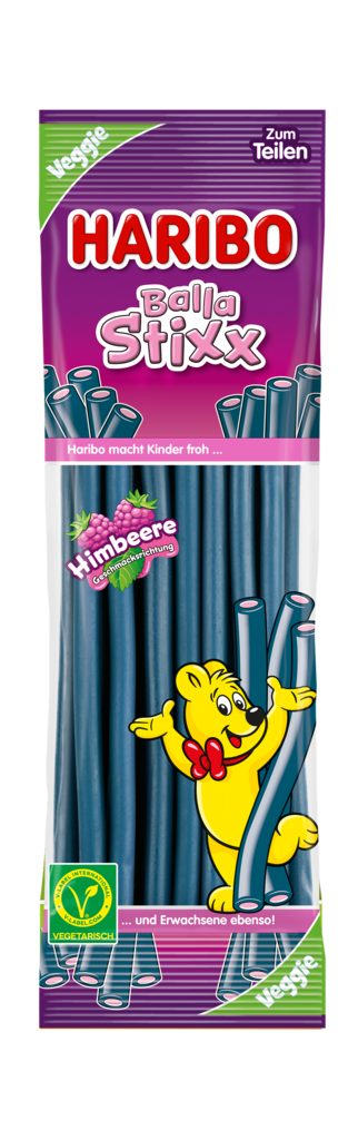 15 200g Bt Haribo Balla Stixx Himbeere Veggie 
