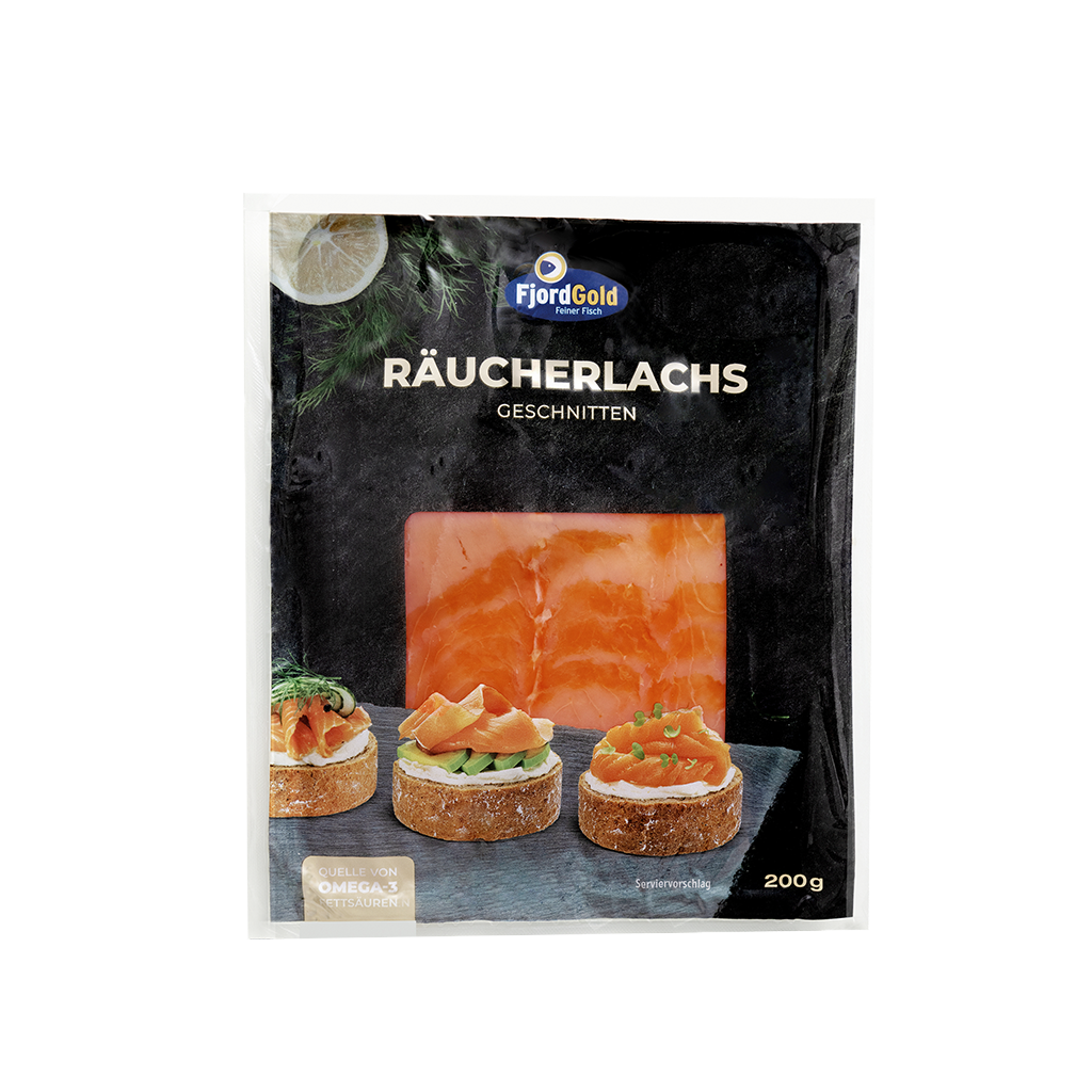 1 200g Pg Fjordgold Räucherlachs geschnitten 