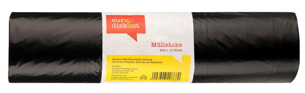 1 10St Pg Eurodiskont Müllsäcke extrastark schwarz 240l 