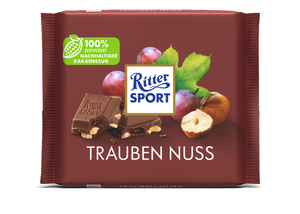 12 100g Ta Ritter Sport Trauben Nuss 