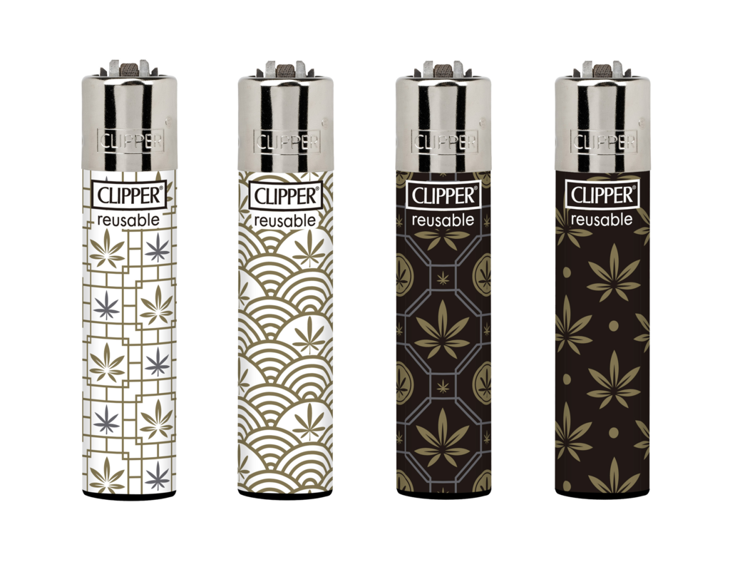 48 St Pg Feuerzeug Clipper Leaves Tiles  