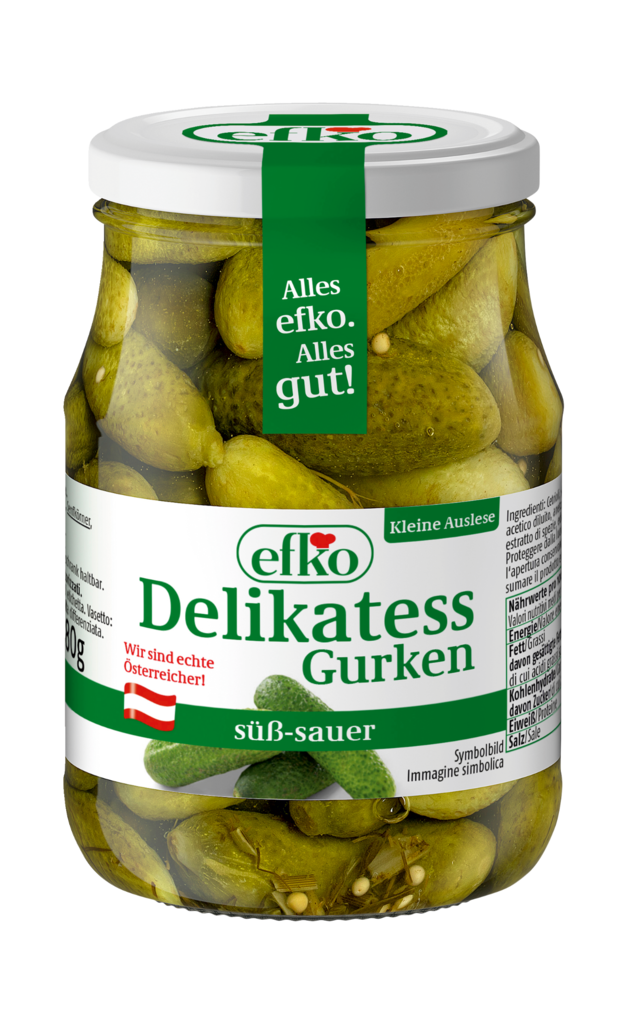 6 370ml Gl Efko Delikatess Gurken 