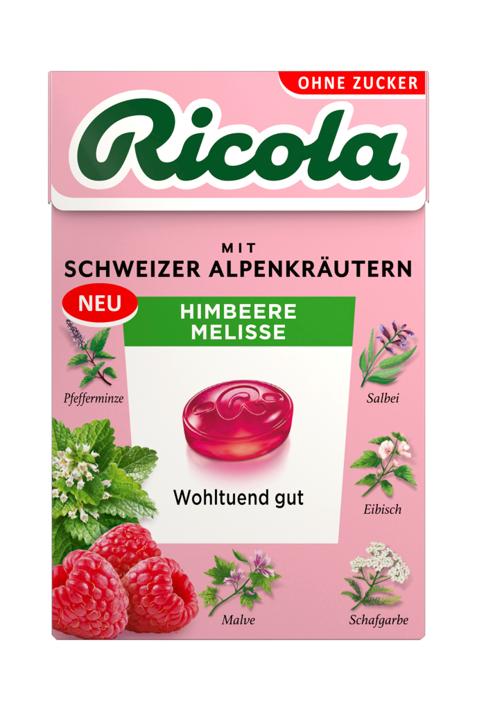 10 50g Pg Ricola Himbeere Melisse zuckerfrei 