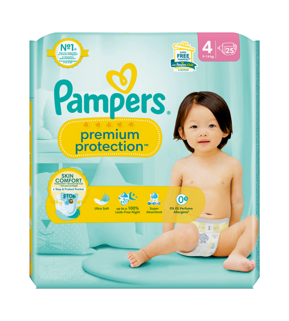 3 25StPg Pampers Premium Protect Gr 4 Maxi 9 - 14 kg 