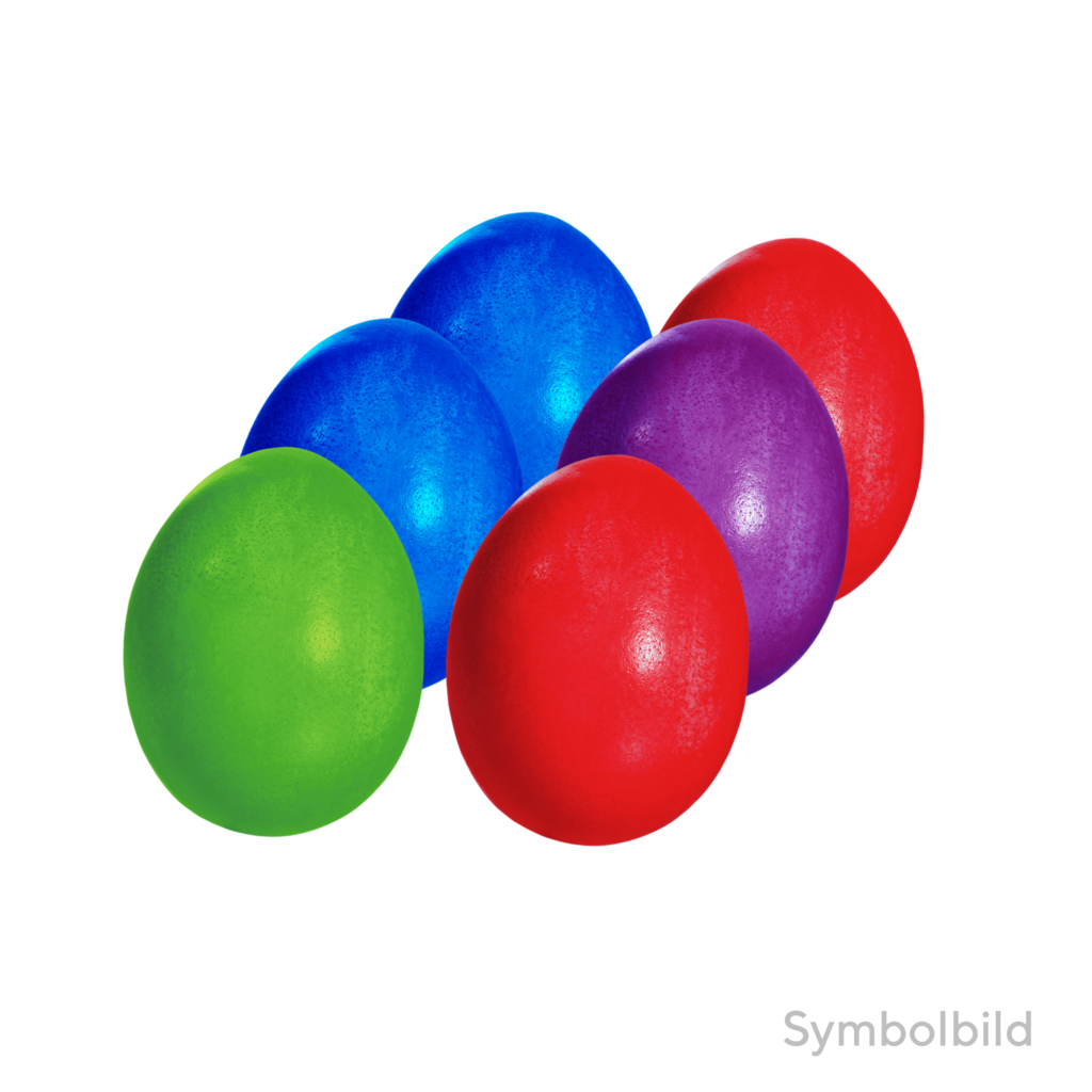 unik | 1 80g Pg Bunte Oster-Eier traditionell sortiert aus BH