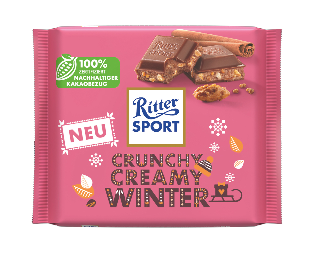 12 100g Ta Ritter Sport Crunchy Creamy Winter 