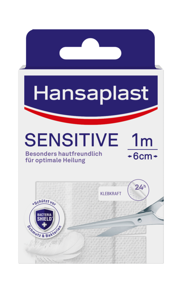 10 St Pg Hansaplast Pflaster Sensitive       1mx6cm 