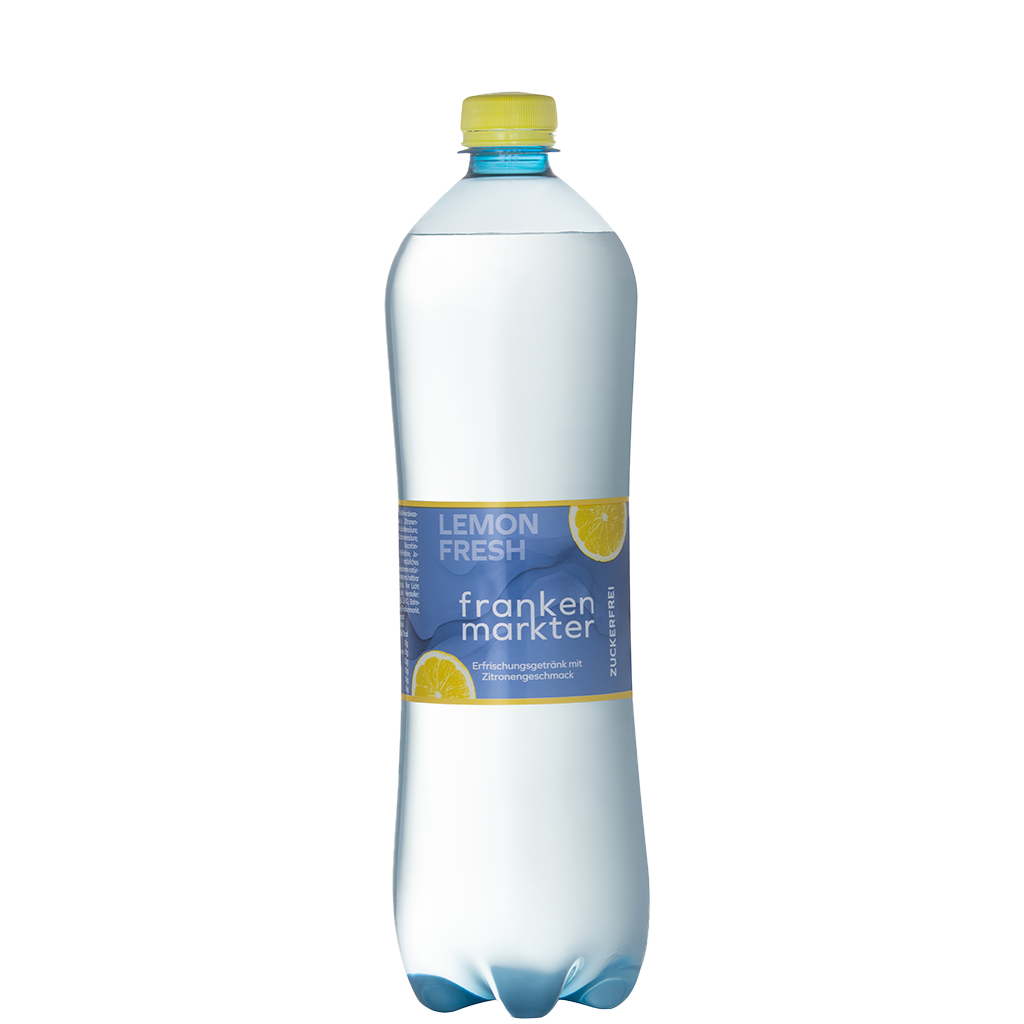 6 1.00l Fl Frankenmarkter Mineral Zitrone zuckerfrei PET EWP 