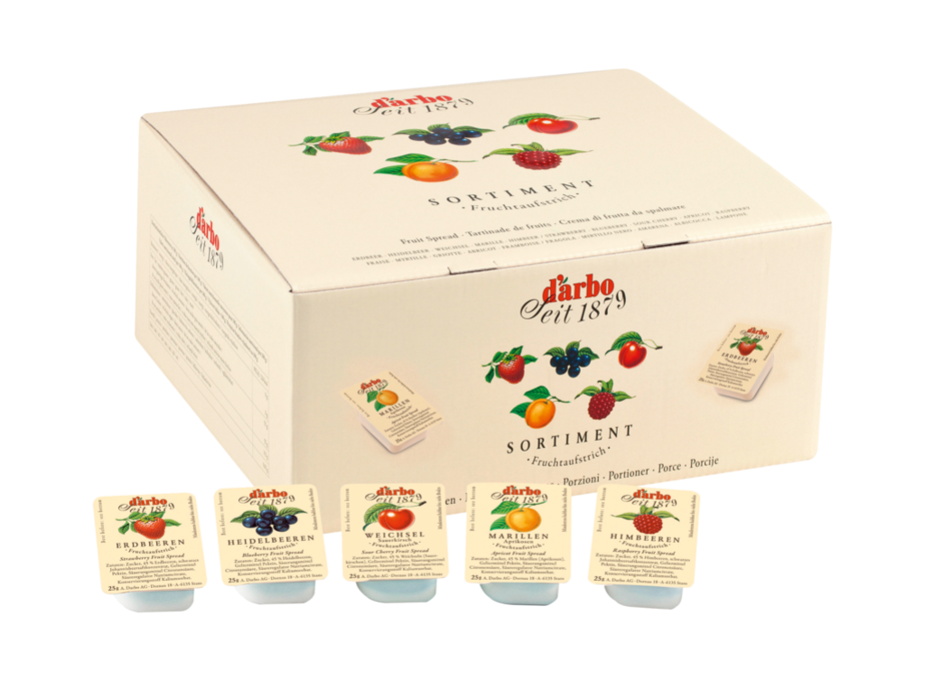 1 100St Pg Darbo Fruchtaufstrich Portionsbecher  sortiert 25g 
