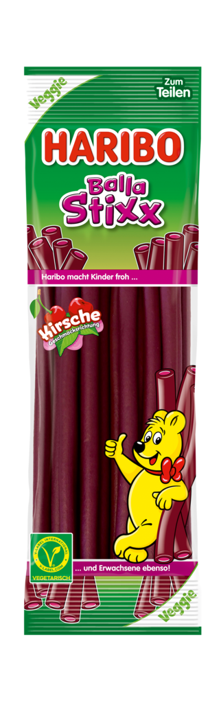 15 200g Bt Haribo Balla Stixx Kirsche 