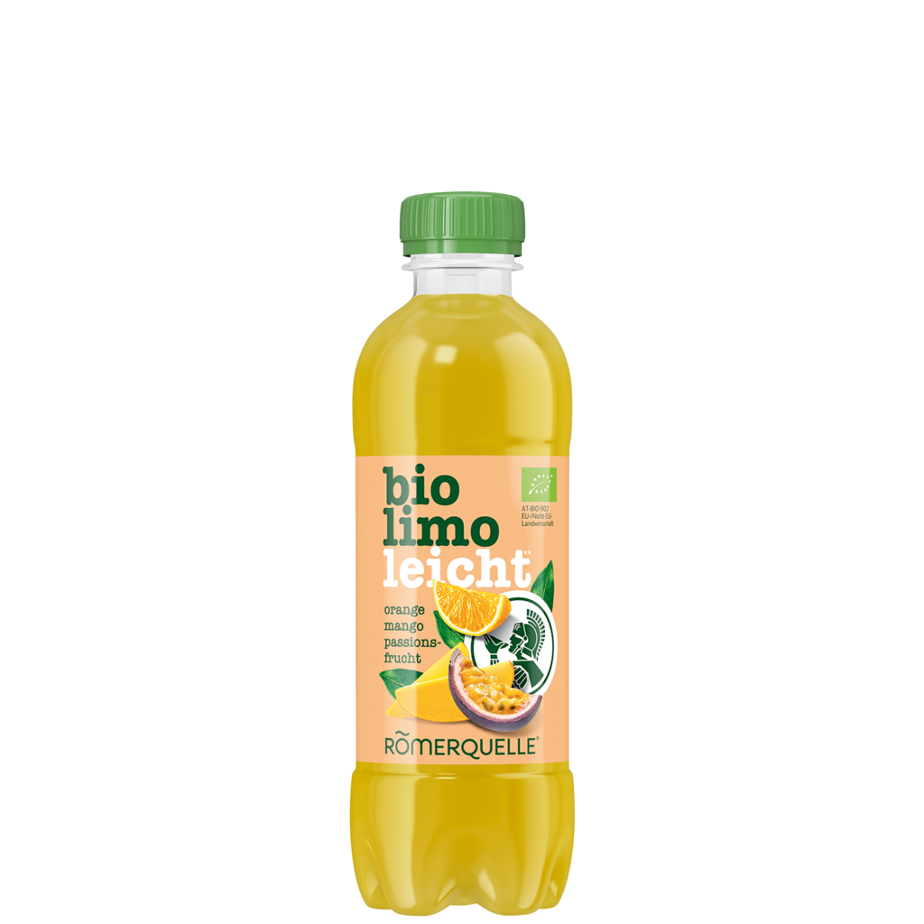 12 0.375l Fl Römerquelle Biolimo leicht Orange Mango Maracuja PET EWP 