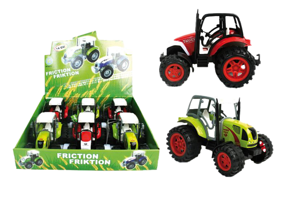 1 1St Pg  Traktor mit Friktion, 2-fach sort., 15cm 