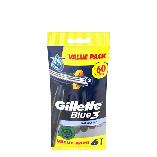 20 6St Pg Gillette Blue 3 Smooth Einwegrasierer for Men 