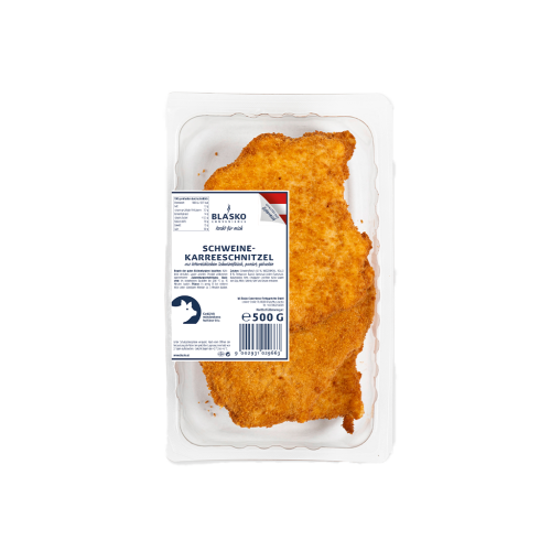 1 500g Pg Blasko S.Karreeschnitzel gebacken 