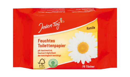 24 70St Pg Jeden Tag feuchtes Toilettenpapier Kamille 