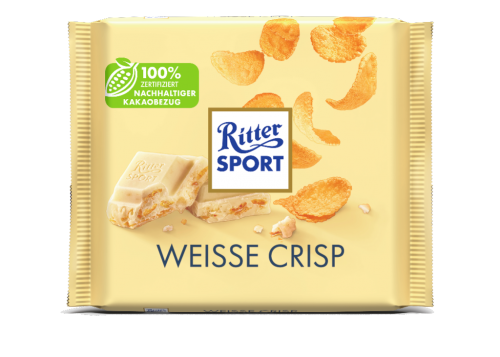 10 100g Ta Ritter Sport Weisse Crisp 