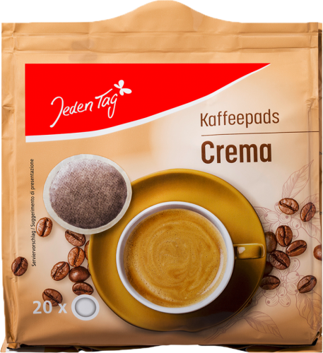 6 140g Pg Jeden Tag Kaffeepads Crema 
