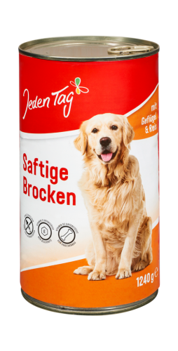 6 1240grPg Jeden Tag Hundefutter Saftige Brocken Geflügel/Reis 
