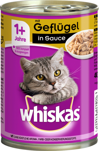 12 400g Pg Whiskas Katzenfutter Geflügel Sauce 