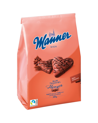 10 300gr Bt Manner Waffelherzen Rum Trüffel 