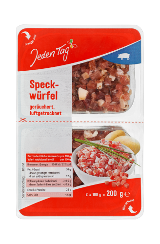 10 2/100gr Pg Jeden Tag Speckwürfel 