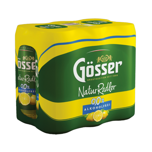 4 6/0.50 MP Gösser Naturradler Zitrone 0,0% Alkoholfrei Dose 