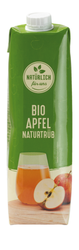 12 1.00l Pg Natürlich für uns BIO Apfelsaft naturtrüb 