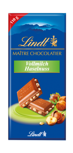19 110grPg Lindt Maître Chocolatier Milch Haselnuss 
