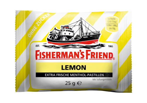 24 25g Ro Fishermans Friend Pastillen Lemon zuckerfrei 