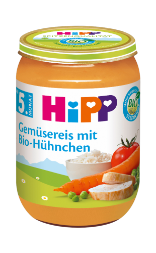 6 190gr Gl HIPP BIO Gemüsereis+Hühn 