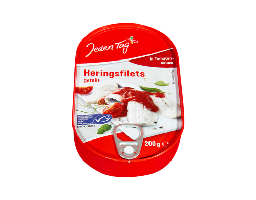 10 200g Ds Jeden Tag Heringsfilets in Tomatensauce 