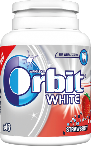12 46 StkPg Orbit White Kaugummi Strawberry Bottle 