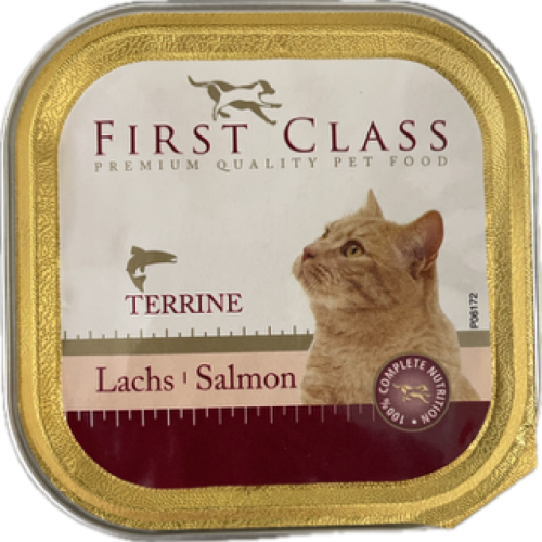 34 100g Pg First Class Katzenfutter Lachs 