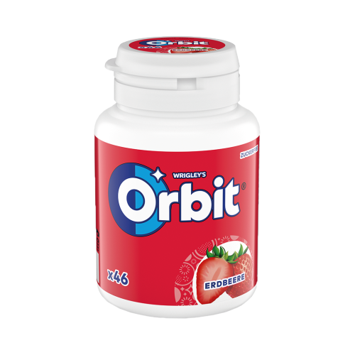6 46St Pg Orbit Strawberry Bottle zuckerfrei Kaugummi 