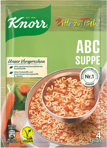 12 109g Bt Knorr Bitte zu Tisch ABC Suppe 