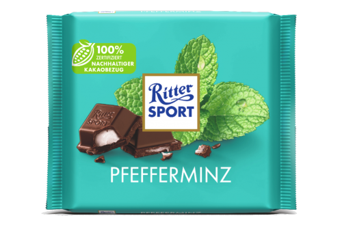 12 100g Ta Ritter Sport Pfefferminz 