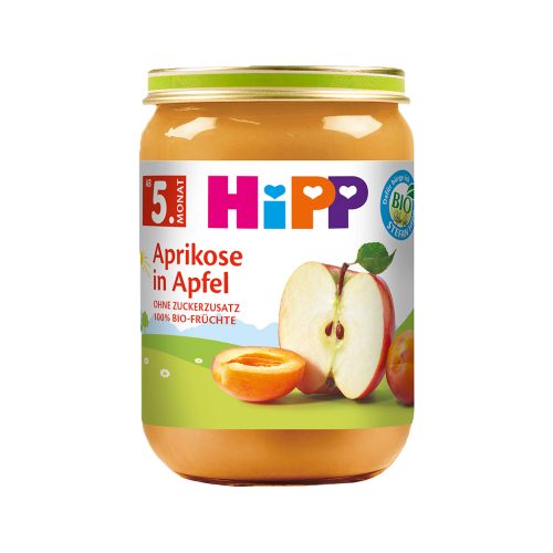 6 190g Gl Hipp BIO Aprikose in Apfel 